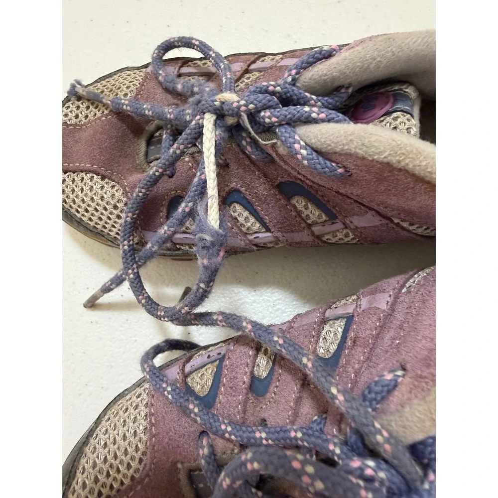 Merrell Kids Purple Gray Suede Mesh Low‎ Top Hiking Shoes Sneakers Size 1